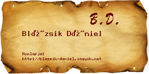 Blázsik Dániel névjegykártya
